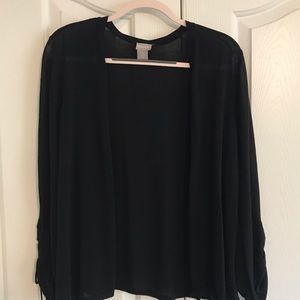 Chico’s Black Light Summer Shrug Size 3